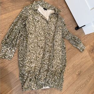 1. State Green and Cream Patterned Dress